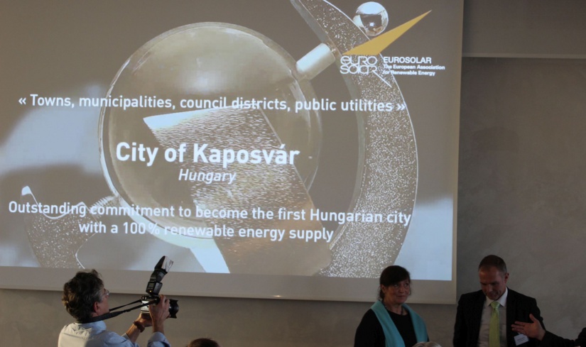 Kaposvár Európai Napenergia Díjas lett